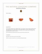 2.24 Ct. Orange Spessartite Garnet from Ceylon (Sri Lanka) Appraisal