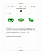 1.12 Ct. Tsavorite Garnet from Tanzania Appraisal
