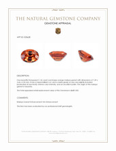 1.36 Ct. Orange Malaya Garnet from Tanzania Appraisal