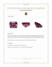 3.53 Ct. Purplish Pink Rhodolite Garnet from Tanzania Appraisal