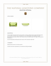 0.83 Ct. Yellowish Green Peridot from Madagascar Appraisal
