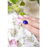 7.41 Ct. Cabochon Black Opal from Australia Life Style