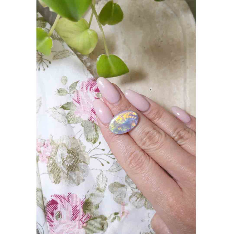 6.20 Ct. Cabochon Semi-Black Opal from Australia