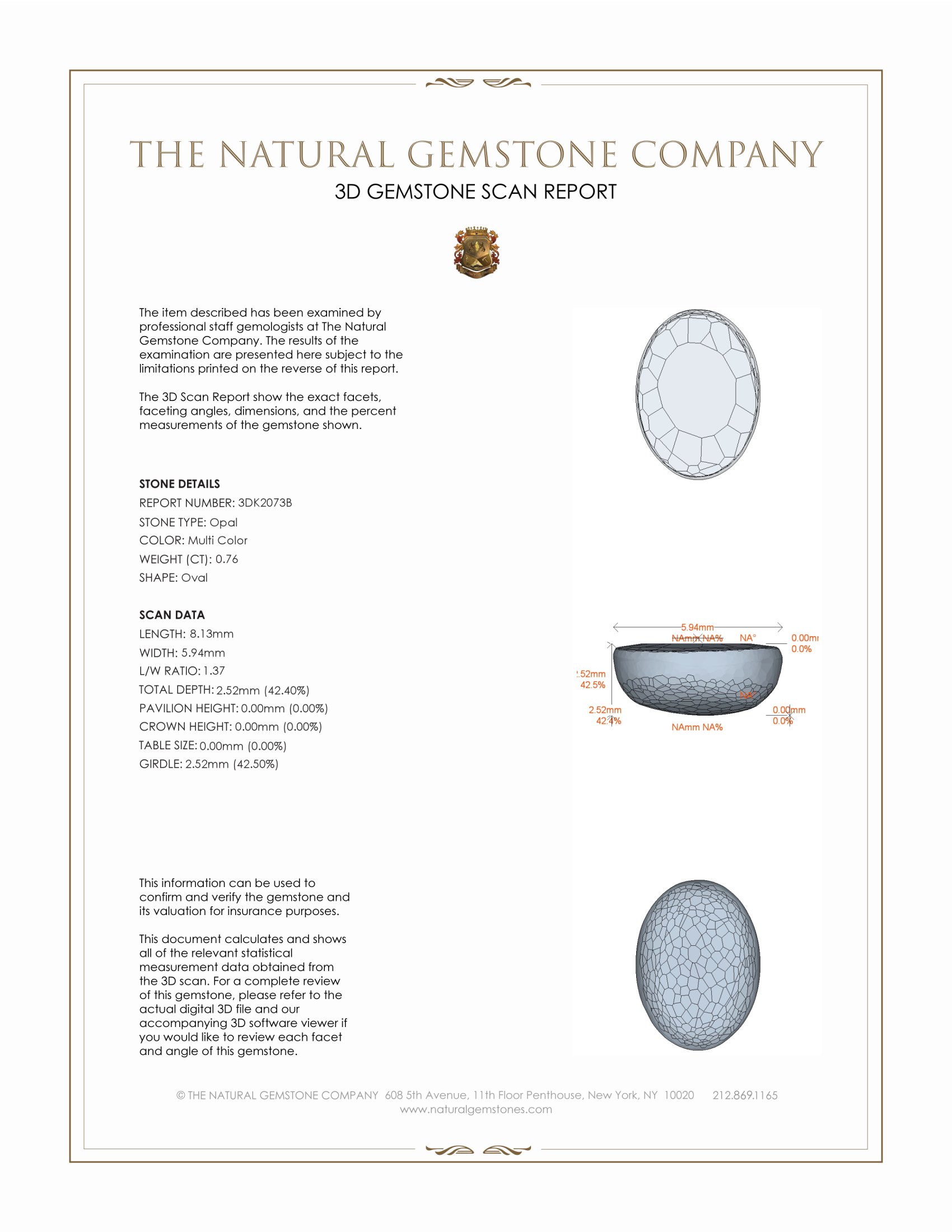 0.76 Ct. Cabochon Crystal/Jelly Opal from Australia