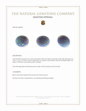 4.32 Ct. Multi Color Cabochon Black Opal (Dark Opal) from Australia Appraisal