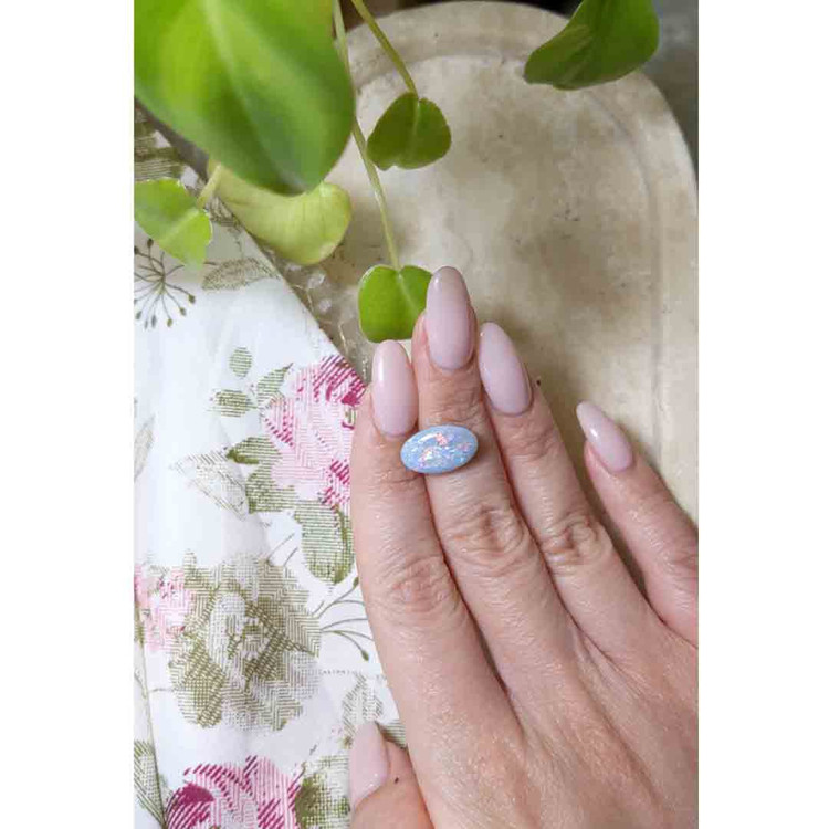 3.96 Ct. Cabochon Semi-Black Opal from Australia