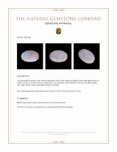 3.18 Ct. Multi Color Cabochon White Opal (Light Opal) from Australia Appraisal
