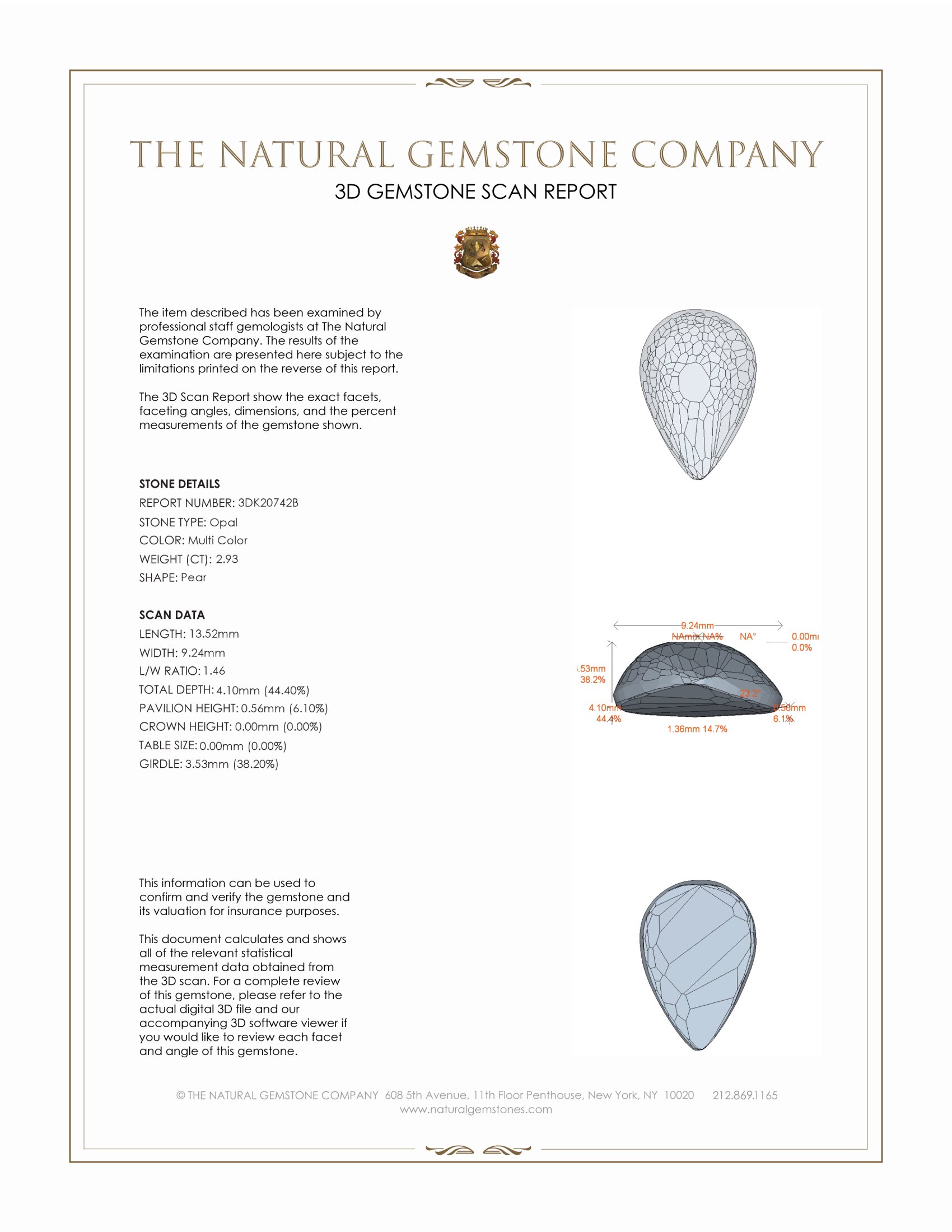 2.93 Ct. Cabochon Boulder Opal from Australia