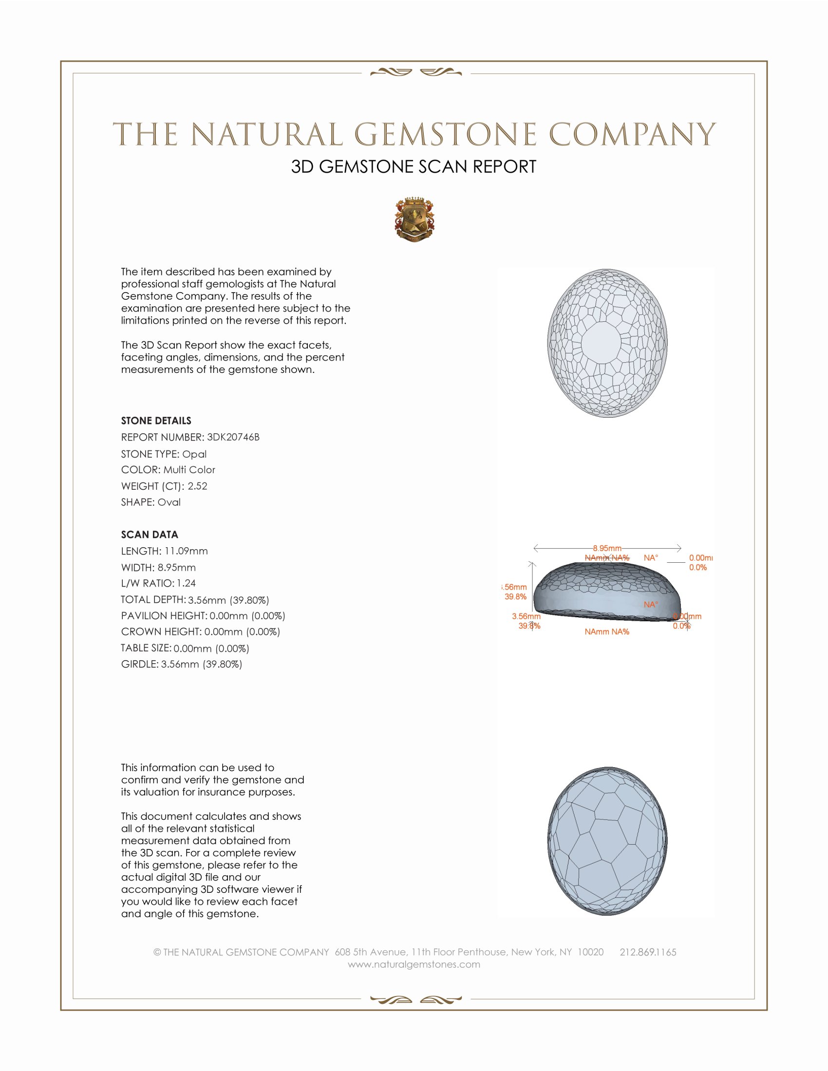 2.52 Ct. Cabochon Boulder Opal from Australia