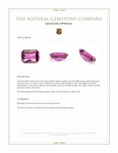 2.36 Ct. Purplish Pink Rhodolite Garnet from Ceylon (Sri Lanka) Appraisal