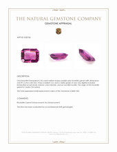2.46 Ct. Purplish Pink Rhodolite Garnet from Ceylon (Sri Lanka) Appraisal