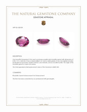 2.04 Ct. Purplish Pink Rhodolite Garnet from Ceylon (Sri Lanka) Appraisal
