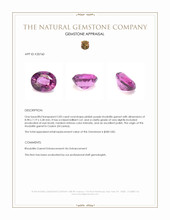 2.83 Ct. Pinkish Purple Rhodolite Garnet from Ceylon (Sri Lanka) Appraisal