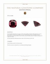 1.53 Ct. Pinkish Red Garnet from Ceylon (Sri Lanka) Appraisal
