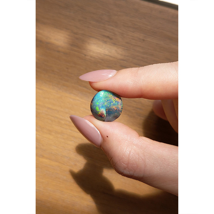 8.58 Ct. Cabochon Black Opal from Australia