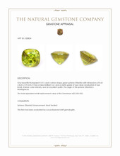 3.31 Ct. Yellowish Green Sphene (Titanite) from Madagascar Appraisal