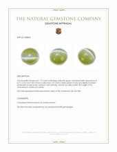 1.72 Ct. Yellowish Green Cabochon Chrysoberyl from Ceylon (Sri Lanka) Appraisal