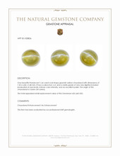 1.66 Ct. Greenish Yellow Cabochon Chrysoberyl from Ceylon (Sri Lanka) Appraisal