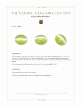 3.62 Ct. Green Chrysoberyl from Ceylon (Sri Lanka) Appraisal