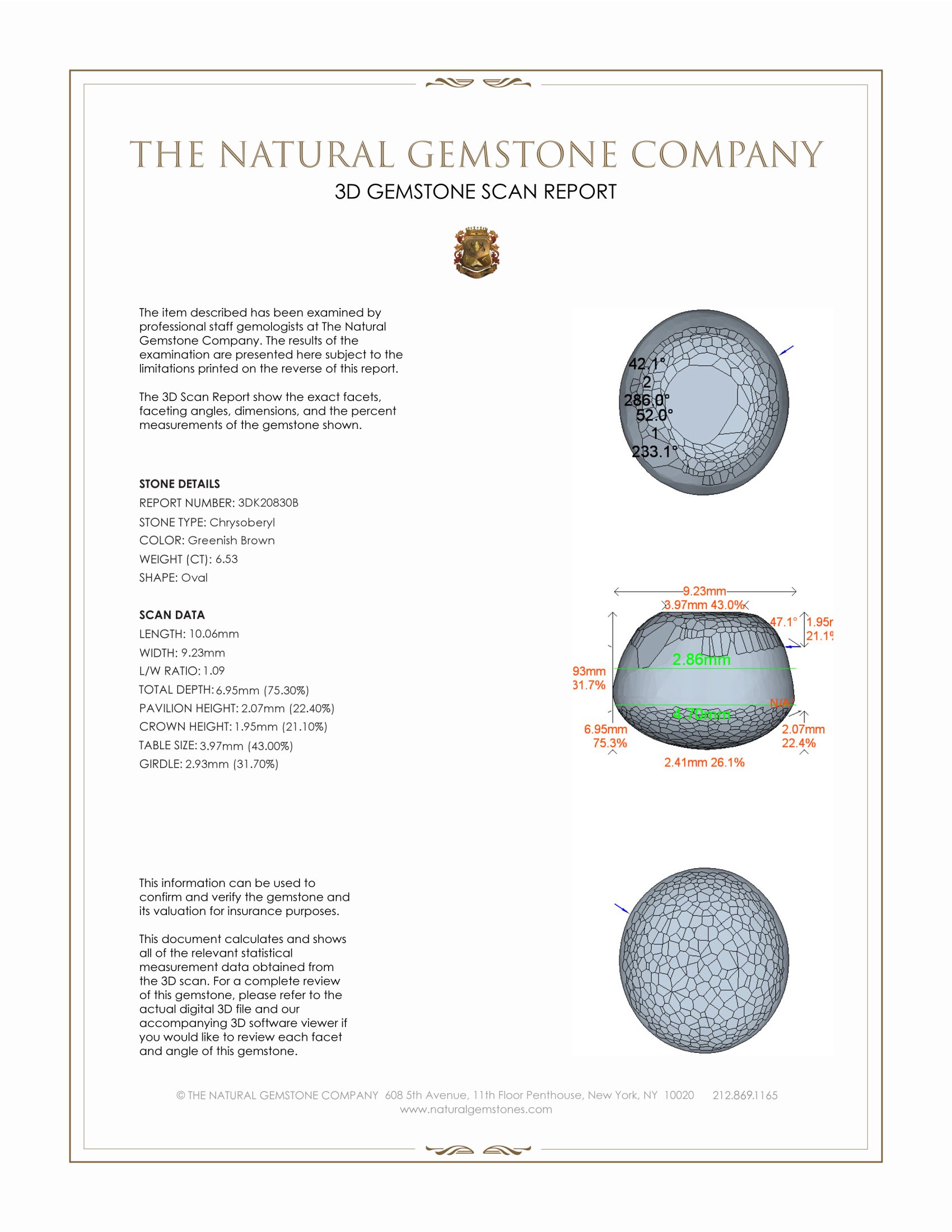 6.53 Ct. Chrysoberyl from Ceylon (Sri Lanka)