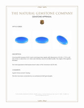 30.02 Ct. Blue Cabochon Agate from Namibia Appraisal