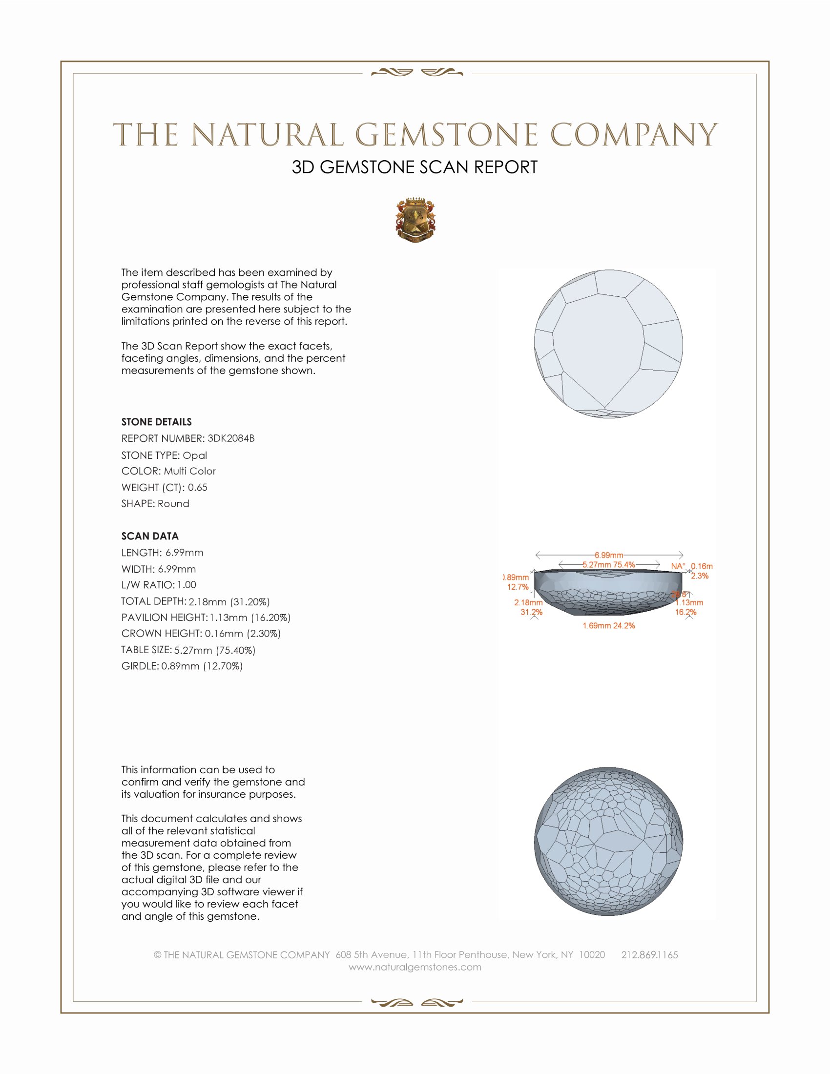 0.65 Ct. Cabochon Crystal/Jelly Opal from Australia