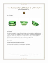 1.18 Ct. Tsavorite Garnet from Tanzania Appraisal