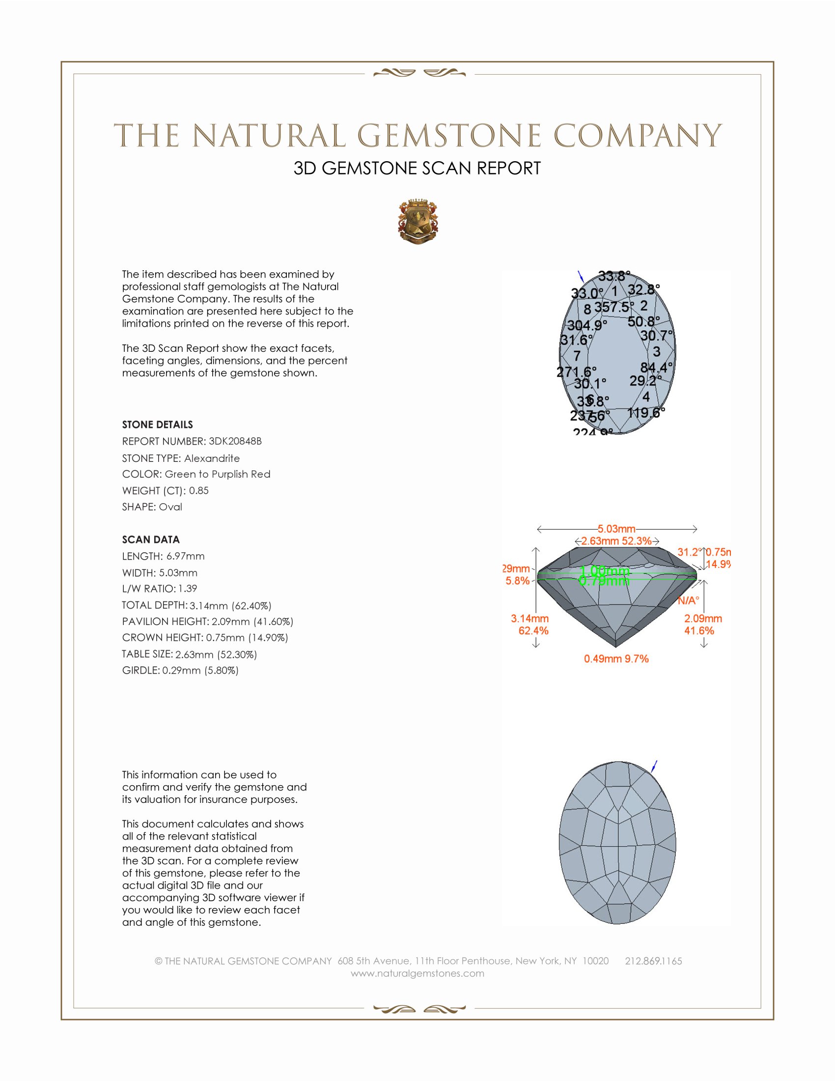 0.85 Ct. Alexandrite from Brazil