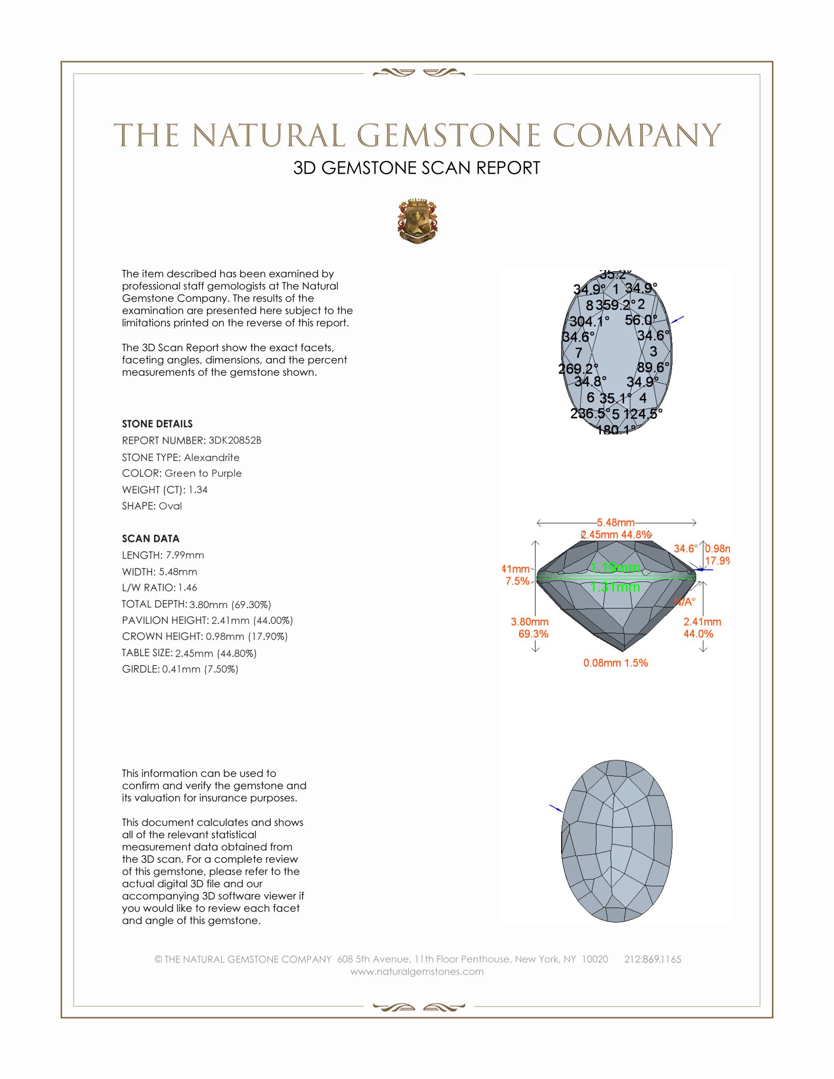 1.34 Ct. Alexandrite from Brazil