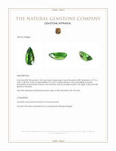 1.08 Ct. Tsavorite Garnet from Tanzania Appraisal