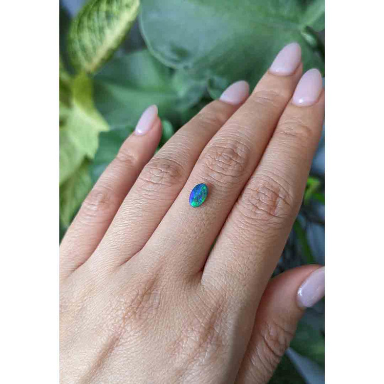 0.39 Ct. Cabochon Black Opal from Australia