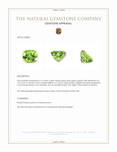 2.10 Ct. Green (Lime Green) Peridot from Pakistan Appraisal