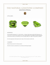 2.13 Ct. Green (Lime Green) Peridot from Pakistan Appraisal