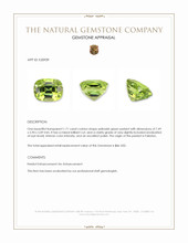 1.71 Ct. Yellowish Green Peridot from Pakistan Appraisal