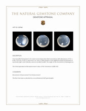 2.52 Ct. Blue Flash Cabochon Adularescence Moonstone from Madagascar Appraisal