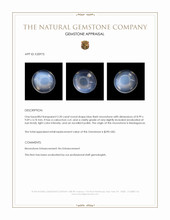 2.20 Ct. Blue Flash Cabochon Moonstone from Madagascar Appraisal