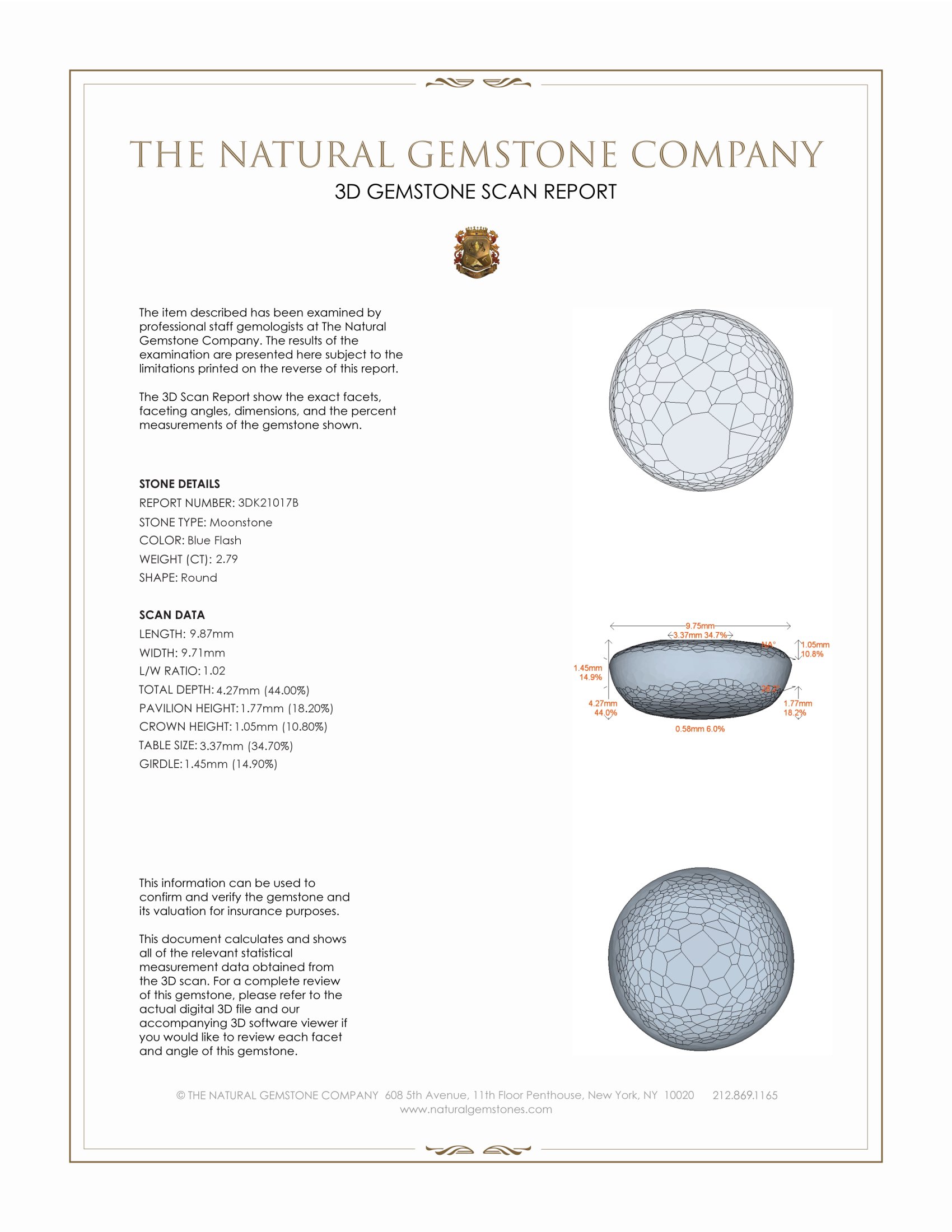 2.79 Ct. Cabochon Moonstone from Madagascar