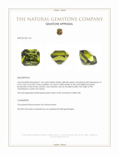 1.45 Ct. Yellowish Green Chrysoberyl from Ceylon (Sri Lanka) Appraisal
