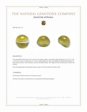 2.53 Ct. Yellow Cabochon Chrysoberyl from Ceylon (Sri Lanka) Appraisal