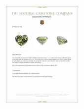 1.21 Ct. Yellowish Green Tourmaline from Ceylon (Sri Lanka) Appraisal