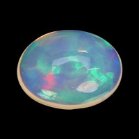 1.58 Ct. Multi Color Cabochon White Opal from Ethiopia Video