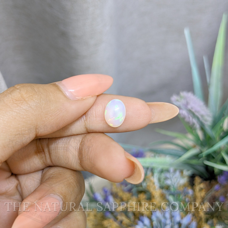 1.58 Ct. Multi Color Cabochon White Opal from Ethiopia