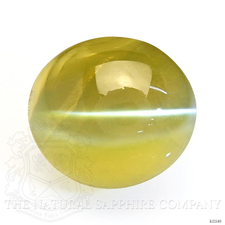 1.21 Ct. Greenish Yellow Cabochon Chrysoberyl from Ceylon (Sri Lanka)