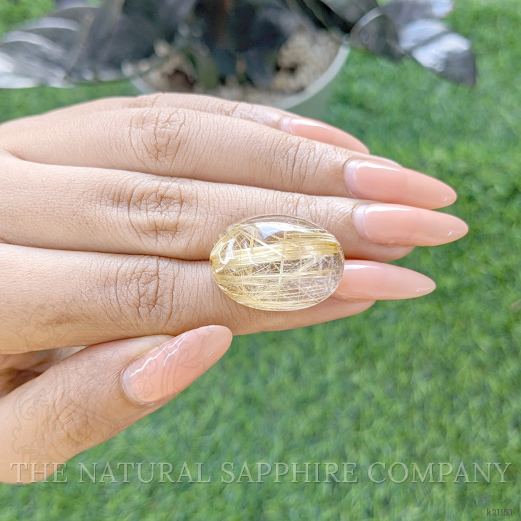33.09 Ct. Yellow Cabochon Rutilated Quartz from Madagascar