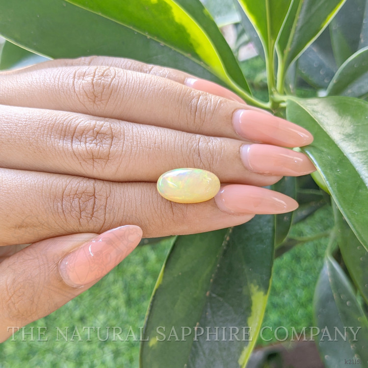 5.34 Ct. Multi Color Cabochon White Opal from Ethiopia