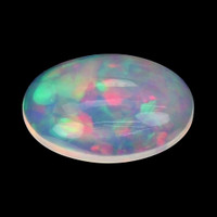 1.76 Ct. Multi Color Cabochon White Opal from Ethiopia Video