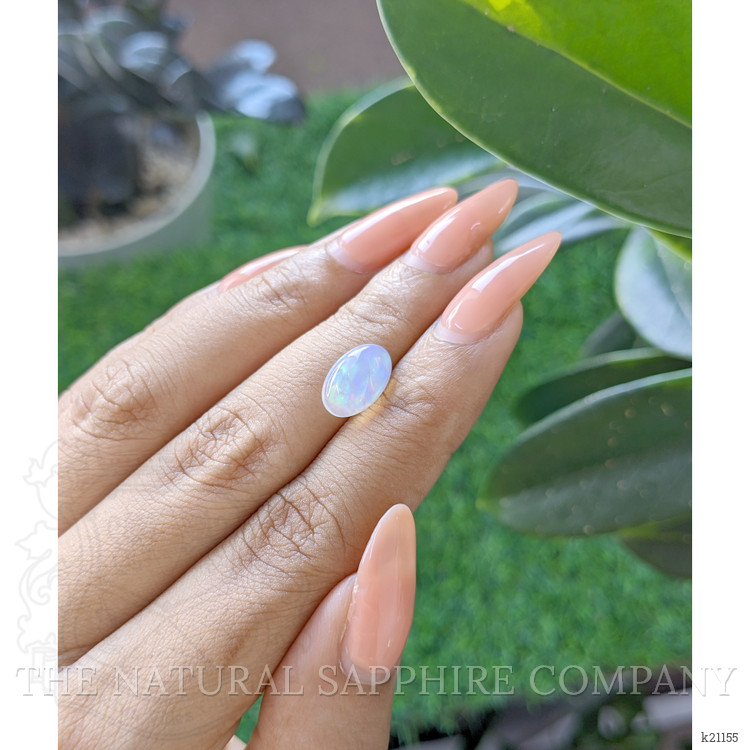 1.76 Ct. Multi Color Cabochon White Opal from Ethiopia
