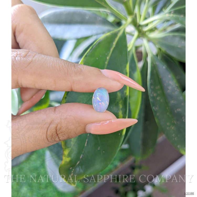 1.76 Ct. Multi Color Cabochon White Opal from Ethiopia