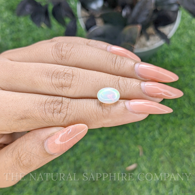 1.96 Ct. Multi Color Cabochon White Opal from Ethiopia