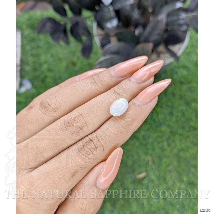 1.96 Ct. Multi Color Cabochon White Opal from Ethiopia